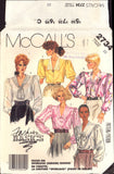 McCall's 2734 Front Buttoned Blouse with Collar Variations, Uncut, Factory Folded Sewing Pattern Size 10