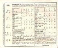 McCall's 2734 Front Buttoned Blouse with Collar Variations, Uncut, Factory Folded Sewing Pattern Size 10