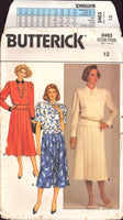 Butterick 3463 Sewing Pattern Top Skirt Size 8 or Size 12 Uncut Factory Folded