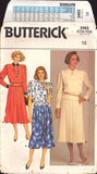Butterick 3463 Sewing Pattern Top Skirt Size 8 or Size 12 Uncut Factory Folded
