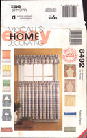 McCall's 8492 Window Treatments: Drapes, Shades and Curtains with Style Variations Instructional Booklet