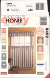 McCall's 8492 Window Treatments: Drapes, Shades and Curtains with Style Variations Instructional Booklet
