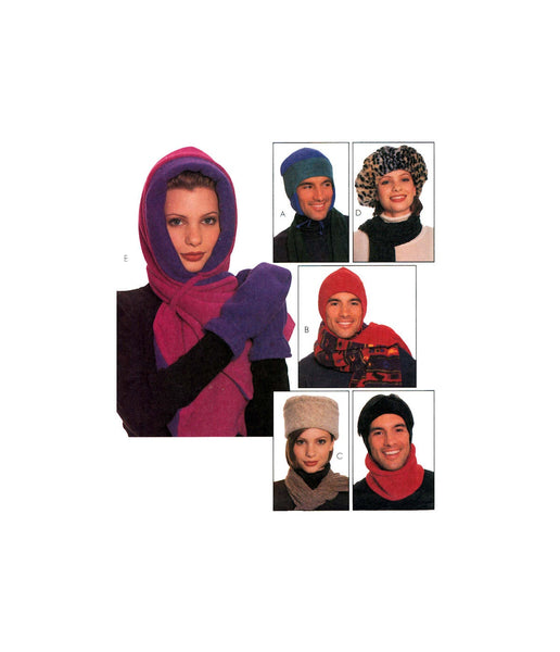 McCall's 7805 Unisex Polar Fleece Caps/Headwear, Uncut, Factory Folded Sewing Pattern Head Size 22-24