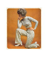 60s Midriff Sweater and Pants, Knitting Pattern Bust Size 32-36, Instant Download PDF, 3 pages