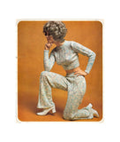 60s Midriff Sweater and Pants, Knitting Pattern Bust Size 32-36, Instant Download PDF, 3 pages