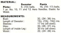 60s Midriff Sweater and Pants, Knitting Pattern Bust Size 32-36, Instant Download PDF, 3 pages