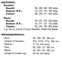 60s Sweater and Pants, Knitting Pattern Bust Size 32-38, Instant Download PDF 3 pages