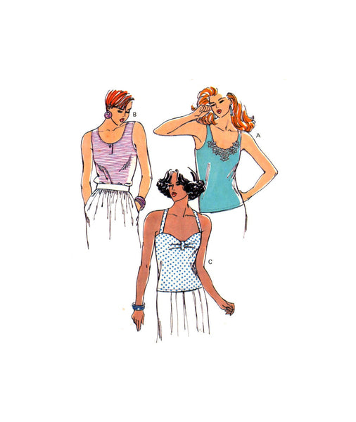 Kwik Sew 1844 Womens' Sleeveless Tops with Back Variations, Uncut, Factory Folded Sewing Pattern Multi Size XS-L