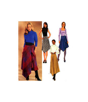 Butterick 3971 Bias Skirt with Shaped Hemline and Optional Flounced Front Overlay, Uncut, Factory Folded Sewing Pattern Size 12-16