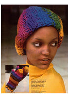 Vintage 70s Rainbow Hat And Mittens Patterns Instant Download PDF 2 pages