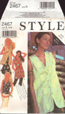 Style 2467 Vest Top in Three Lengths with Front Button Closure and Back Ties, Uncut, Factory Folded Sewing Pattern Multi Size 8-18