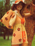 Crocheted Beach Wrap and Bag "Sea Breeze" 1970s Instant Download PDF 2 pages