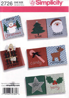 Simplicity 2726 Christmas 20.5 cm Square Soft Book with Traditional Xmas Motifs, Uncut, Factory Folded Sewing Pattern
