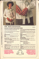 Simplicity 8187 Ruffled Blouse with Tie Belt and Long Sleeves, Uncut, Factory Folded Sewing Pattern Size 16-20