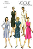 Vogue 7693 Mock Wrap Dress with Sleeve Length Variations, Factory Folded Sewing Pattern Size 6-10 or 12-16