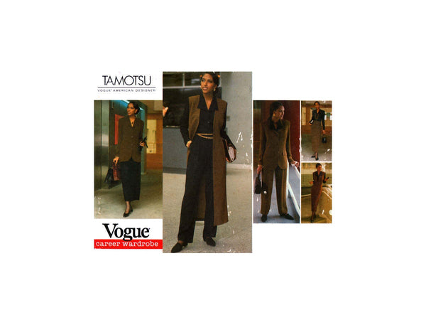Vogue 1200 Career by Tamotsu: Jacket, Top, Jumper, Skirt and Pants, Uncut, Factory Folded Sewing Pattern Size 12-16