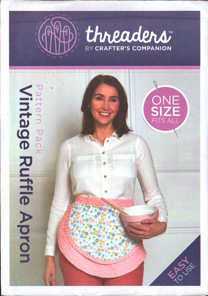 Crafter's Companion Sewing Pattern Vintage Ruffle Apron One Size Fits All Uncut Factory Folded