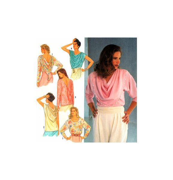 Simplicity 7024 Top with Front or Back Drape and Sleeve Variations, Uncut, Factory Folded Sewing Pattern Multi Plus Size 6-24