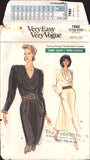 Vogue 7682 Dress with Front Pleated Bodice, Tapered or Flared Skirt, Uncut, Factory Folded Sewing Pattern Size 12-16