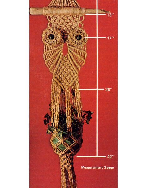 Vintage 70s Macrame Owl "Whoot-man" Pattern Instant Download PDF 2 + 3 pages