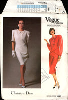 Vogue Paris Original 1887 by Christian Dior: Fitted Dress with Peter Pan Collar, Uncut, Factory Folded Sewing Pattern Size 8