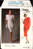 Vogue Paris Original 1887 by Christian Dior: Fitted Dress with Peter Pan Collar, Uncut, Factory Folded Sewing Pattern Size 8
