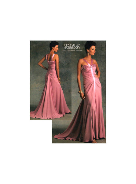 Vogue Designer Original 1080 by Bellville Sassoon: Evening Dress with Train, Uncut, Factory Folded Sewing Pattern Size 6-12 or 14-20