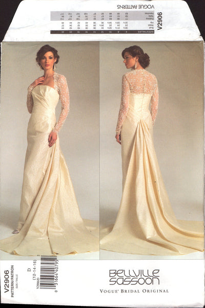 Vogue Bridal Original 2906 by Bellville Sassoon: Bridal Gown with Trai – Patterns Central Vogue Bridal Original 2906 by Bellville Sassoon: Bridal Gown with Trai – Patterns Central