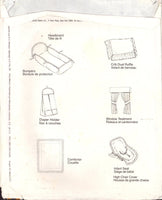 McCall's 7221 Baby Nursery Accessories: Diaper Holder, Infant Seat, Dust Ruffle, Curtains, Bumpersr, Uncut, Factory Folded Sewing Pattern