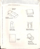 McCall's 7221 Baby Nursery Accessories: Diaper Holder, Infant Seat, Dust Ruffle, Curtains, Bumpersr, Uncut, Factory Folded Sewing Pattern