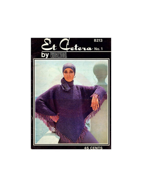 Villawool Book 213 - Et Cetera 70s Crocheting and Knitting Patterns for Women's Ponchos And Shawls Instant Download PDF 16 pages