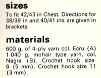 Vintage 70s Kimono Style Jacket Pattern Instant Download PDF 2 pages plus 1 page with general info