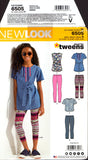 New Look 6505 Tweens' Tunics with Belt, Top and Pants, Uncut, Factory Folded Sewing Pattern Multi Size 8-16