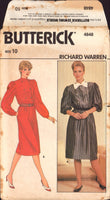 Butterick 4848 Richard Warren Double-Breasted Buttoned Dress with Long or 3/4 Sleeves, Uncut, Factory Folded Sewing Pattern Size 10