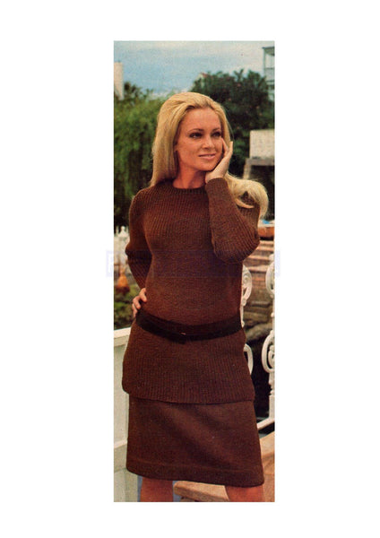 60s Jumper Suit, Knitting Pattern Bust Size 32-38, Instant Download PDF, 3 pages