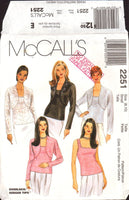 2251 McCall's Sewing Pattern Shrug Top Size 8-10 Uncut Factory Folded