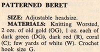 Vintage 70s Flower Hat And Beret Patterns Instant Download PDF 2.5 pages