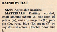 Vintage 70s Rainbow Hat And Mittens Patterns Instant Download PDF 2 pages