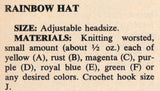 Vintage 70s Rainbow Hat And Mittens Patterns Instant Download PDF 2 pages