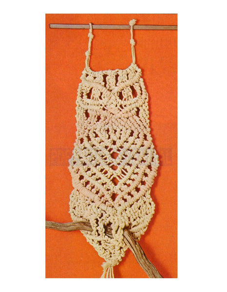 Vintage 70s Macrame Owl Hanging Pattern Instant Download PDF 2 + 2 pages