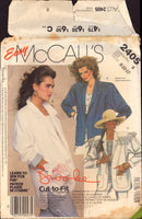 McCall's 2405 Brooke Shields Jacket with Shirttail Hemline and Optional Trim, Uncut, Factory Folded Sewing Pattern Size 8-10-12