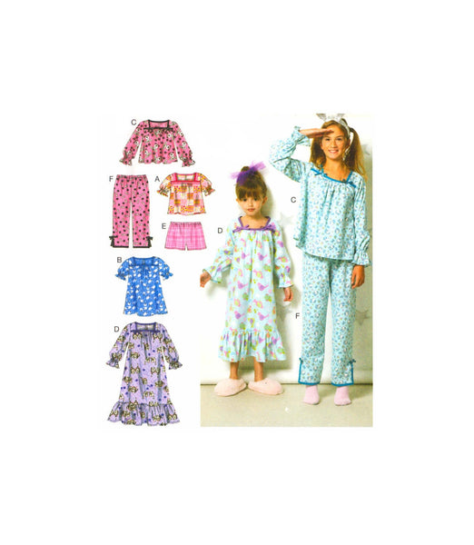McCall's 6459 Child's Tops, Gowns, Shorts and Pants, Uncut, Factory Folded, Sewing Pattern Size 3-6