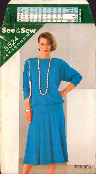 See&Sew 5524 Sewing Pattern Top Skirt Size 8-20 Uncut Factory Folded