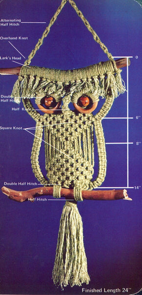 owl plant hanger Easily Done Macramé