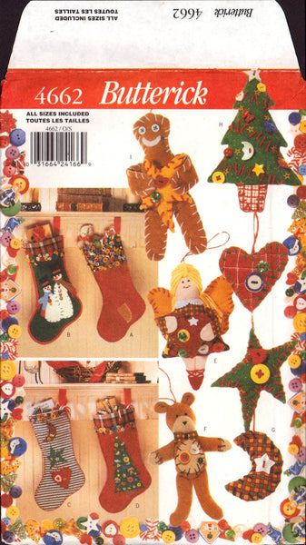 Butterick 4662 Sewing Pattern Holiday Items Uncut Factory Folded