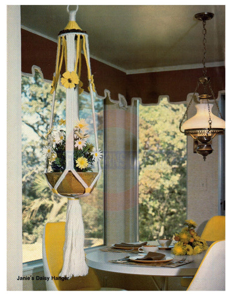 macrame plant hanger 70s Vintage 70s Woven Macrame Plant Hanger "Daisy Hanger" Pattern Instant – Patterns Central