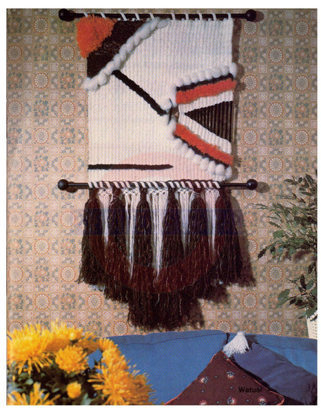 Vintage 70s Woven Macrame "Watusi" Wall Hanging Pattern Instant Download PDF 3 + 4 pages