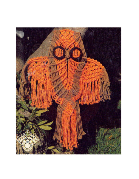 Vintage 70s Macrame Owl "Doc" Pattern Instant Download PDF 3 + 2 pages