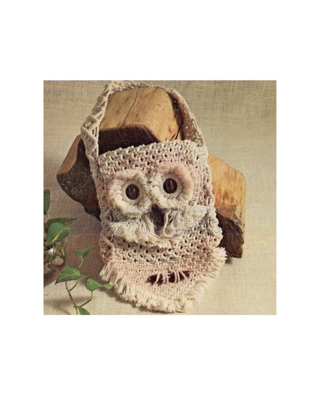 Vintage 70s Owl Purse Pattern Instant Download PDF 2 pages