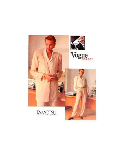 Vogue 2338 Career by Tamotsu Jacket, Shirt and Pants, Uncut, Factory Folded Sewing Pattern Size 14-18